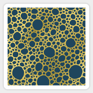 Gold Have Blue Hand Drawn Geometric Jewel Tone Circles Pattern Sticker